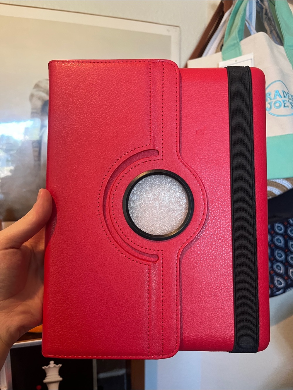 Red Tablet with Stand Folio Case with Elastic Strap